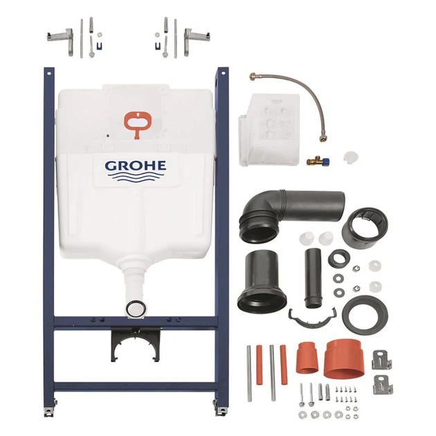 Комплект 4 в 1: Інсталяція Grohe Solido 2 в 1 38971000 + Панель змиву для унітаза Even Black 38966KV0 + Унітаз підвісний безобідковий Kroner Armada WHI513636 TORNADO (38971966KV0KA51T) - изображение 5
