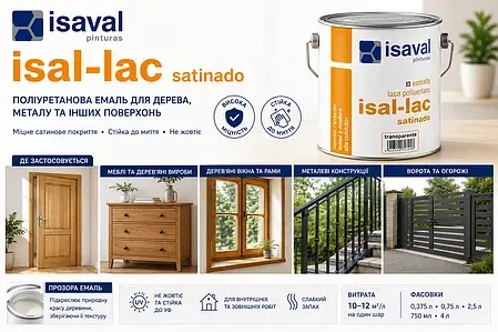 Синтетическая эмаль Isaval на основе полиуретановых смол Изалак 0.75 л - изображение 2