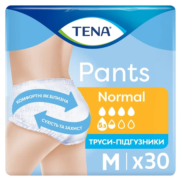 Труси-підгузки для дорослих Tena Pants Normal Medium 30 шт. - Фото 1 Труси-підгузки для дорослих Tena Pants Normal Medium 30 шт. - зображення 1