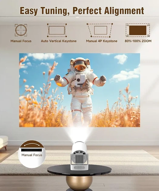 Мини-проектор Alwtniet HY300Pro+ для спальни, просмотра фильмов - изображение 4