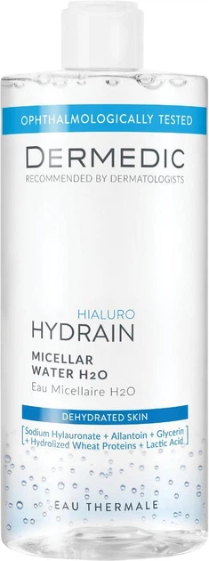 Мицеллярная вода Dermedic Hydrain с Hialuro H2O 500 мл (5901643174569) - Фото 1 Мицеллярная вода Dermedic Hydrain с Hialuro H2O 500 мл (5901643174569) - изображение 1