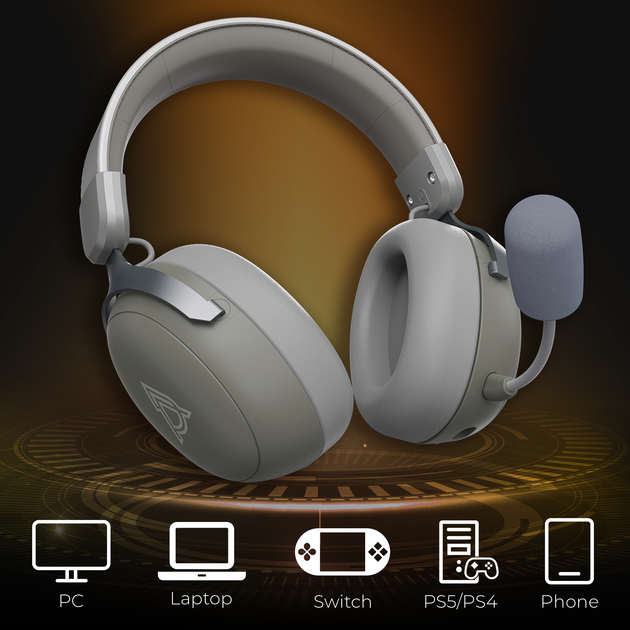 Наушники Ajazz AHM08 MAX 3-Mode Grey (AHM08-MAX-GW) - изображение 17