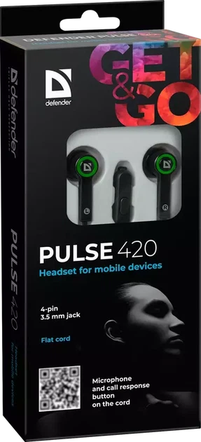 Навушники Defender Pulse 420 Black-Green (63422) - Фото 7 Навушники Defender Pulse 420 Black-Green (63422) - зображення 7
