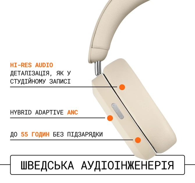 Навушники Mondo ANC Over-Ear Greige (M1023) - зображення 3