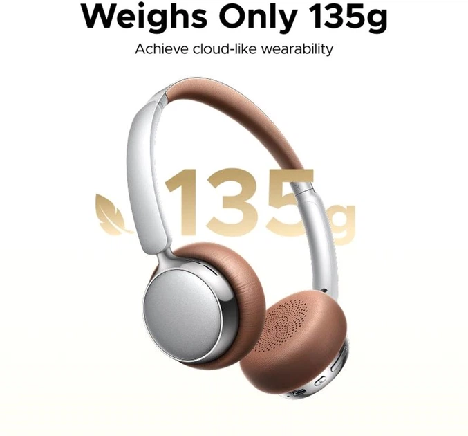 Навушники Ugreen HP207 Studio Plus Active Noise Cancelling Bluetooth 6.0 Over-ear Silver Brown (UGR-75629) - зображення 10