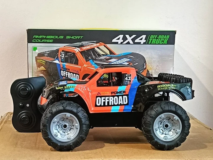 Машинка на радиоуправлении джип вездеход OFFROAD MAX оранжевая амфибия 33 см JJRC Q205 - изображение 5