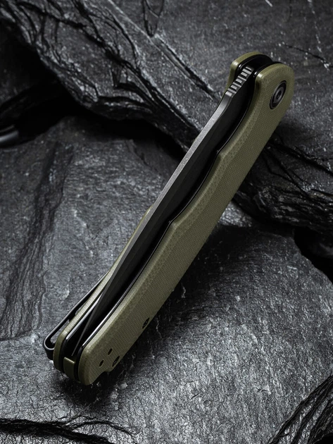 Ніж складаний туристичний Civivi C803F Praxis, (9.5 см) 9Cr18MoV / G10 зелений - зображення 6