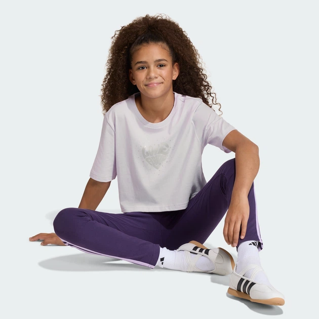 Дитяча футболка EVERYDAY GLAM CROPPED GRAPHIC JUNIOR adidas KA2971 (152) фіолетовий (4068814078970) - зображення 4