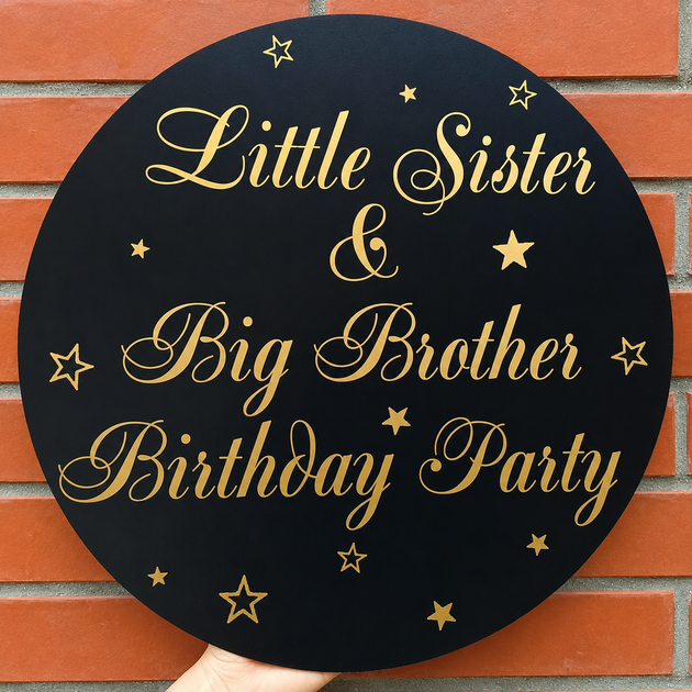 Мини Баннер Для Фотозоны Little Sister & Big Brother Birthday Party - Фото 1 Мини Баннер Для Фотозоны Little Sister & Big Brother Birthday Party - изображение 1