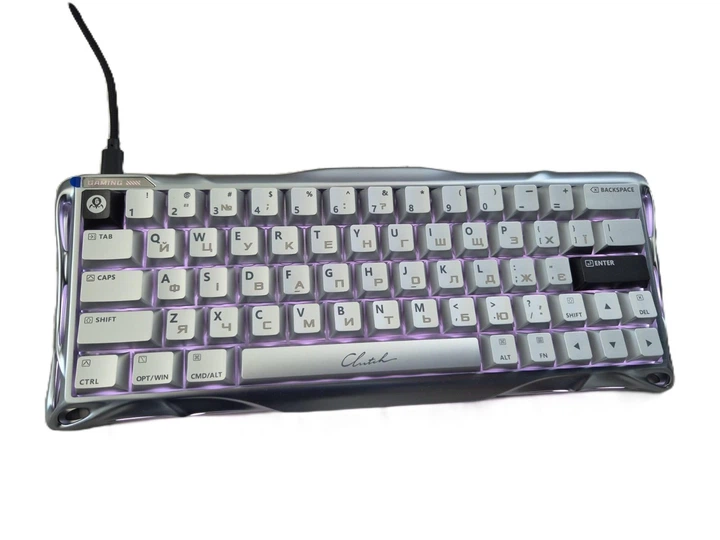 Геймерська магнітна механічна клавіатура з HOT SWAP GRAVASTAR Mercury V60 Pro, HE Magnetic Switch, 8k, RGB, 61key УКР/АНГЛ Chrome Silver/Срібна (GSV60PRO_SLV) - изображение 3