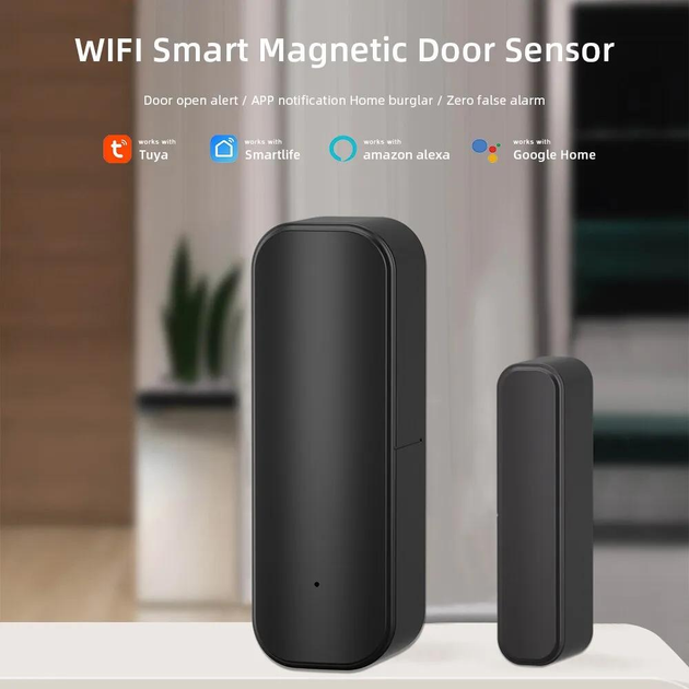 Датчик WiFi відчинених дверей Smart Life чорний - Фото 3 Датчик WiFi відчинених дверей Smart Life чорний - изображение 3