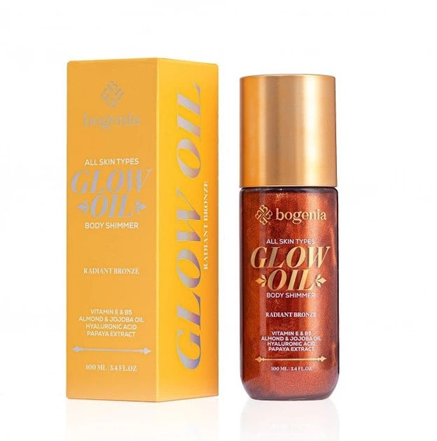 Олія-шимер для тіла Bogenia Glow Oil Body Shimmer Radiant Bronze 100 мл - Фото 1 Олія-шимер для тіла Bogenia Glow Oil Body Shimmer Radiant Bronze 100 мл - зображення 1