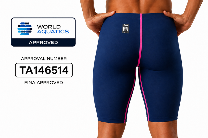 Стартові шорти для плавання чоловічі TAUPOC World Aquatics Approved, змагальні - 28 розмір (сині зрожевими смугами) - зображення 2