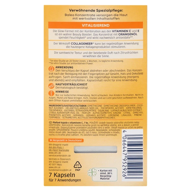 Balea сыворотка для лица Vitamin C, 7 капсул - Фото 2 Balea сыворотка для лица Vitamin C, 7 капсул - изображение 2