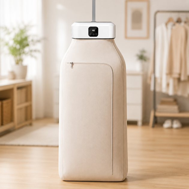 Вертикальна електросушарка для одягу з гарячим повітрям dryer AND XL-1187 для білизни з чохлом та таймером - зображення 4