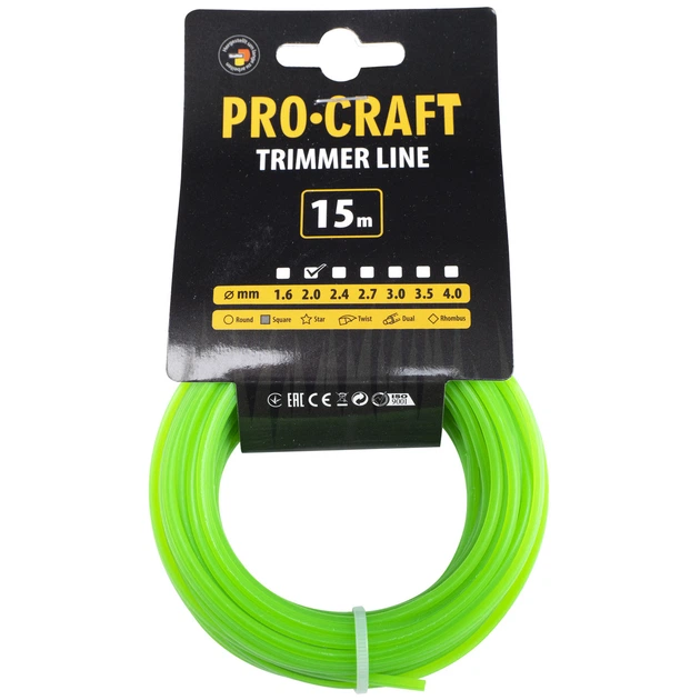 Леска квадрат Procraft 2мм 15м - Фото 1 Леска квадрат Procraft 2мм 15м - изображение 1