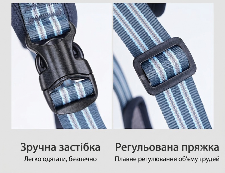 Шлея для собаки мягкая нагрудная с ручкой двумя кольцами для поводка регулируемая анатомическая S - изображение 8
