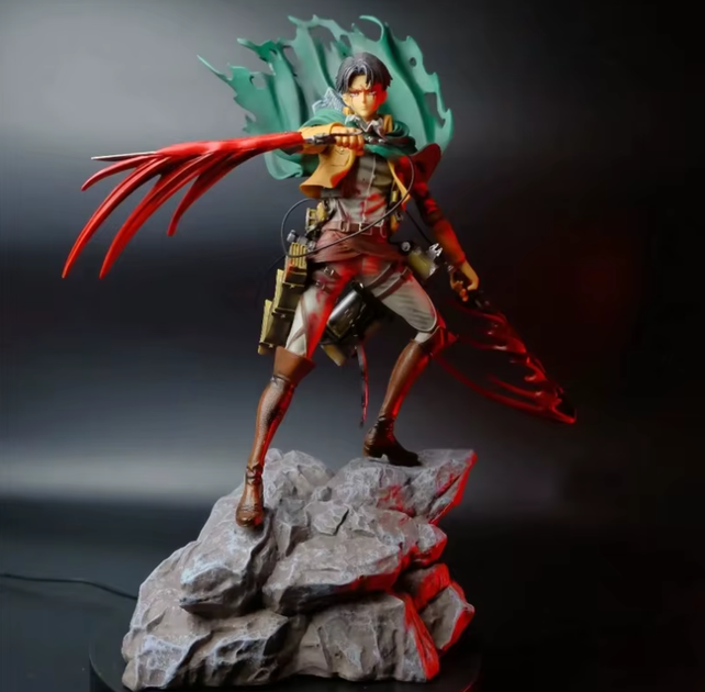 Коллекционная аниме фигурка Леви Акерман Атака Титанов (Levi Ackerman Attack on Titan) с эффектом битвы и плащом Разведкорпуса, 35 см - Фото 2 Коллекционная аниме фигурка Леви Акерман Атака Титанов (Levi Ackerman Attack on Titan) с эффектом битвы и плащом Разведкорпуса, 35 см - изображение 2