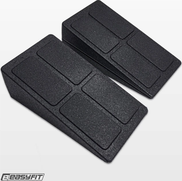Клиновий блок EasyFit EF-0690 куточок, блок-платформа для присідань набір 3 шт Чорний (56003427) - зображення 11