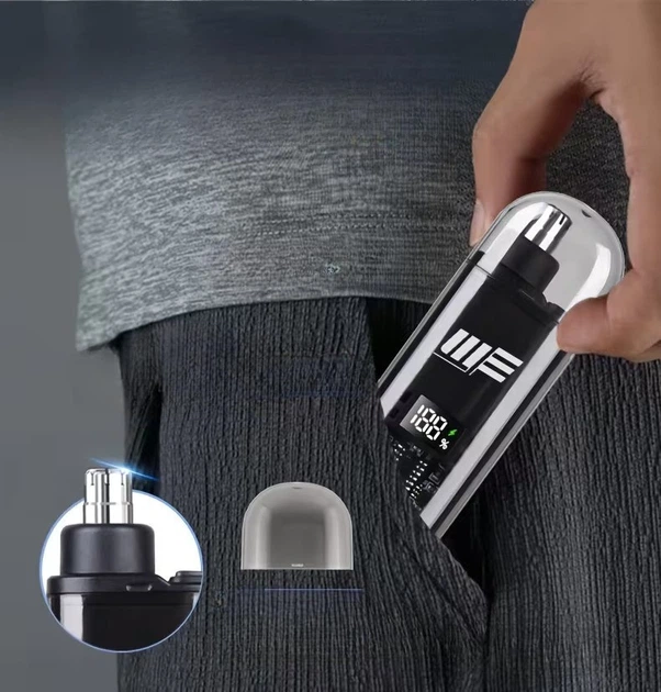 Аккумуляторный триммер TX05 для носа и ушей с USB зарядкой, прозрачный портативный груминг-триммер - изображение 6