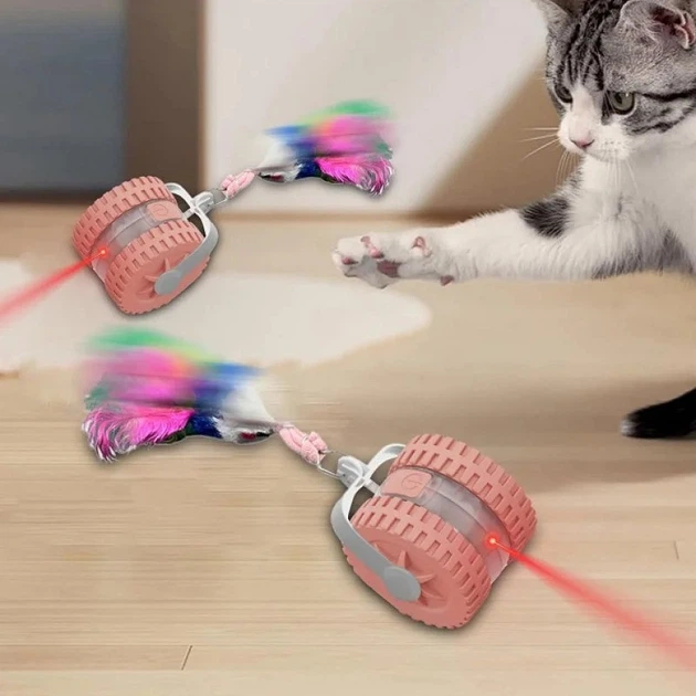 Интерактивная игрушка для котов с лазером и автокаткой Interactive Pet Ball, USB, с датчиками движения - изображение 8
