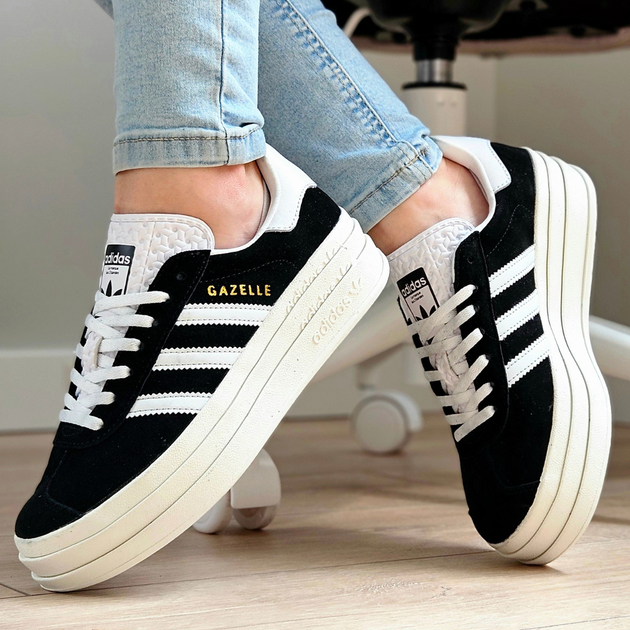 Кросівки жіночі і чоловічі Adi Gazelle Bold Black White / кеди Аді Газелі болд чорні 41 - Фото 1 Кросівки жіночі і чоловічі Adi Gazelle Bold Black White / кеди Аді Газелі болд чорні 41 - зображення 1