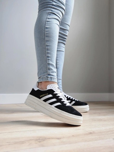 Кросівки жіночі і чоловічі Adi Gazelle Bold Black White / кеди Аді Газелі болд чорні 40 - зображення 2