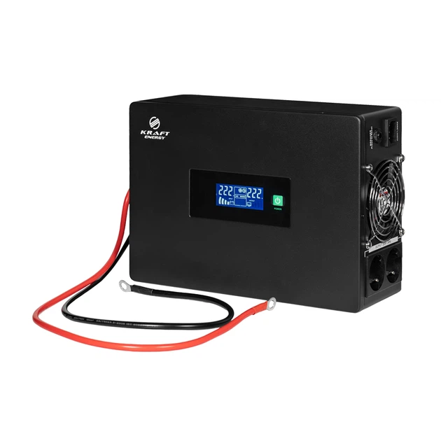 Высокочастотный инвертор 600VA/600W Kraft KRF-SAVR600VA/600W-12V под внешний аккумулятор (42-00112) - изображение 2
