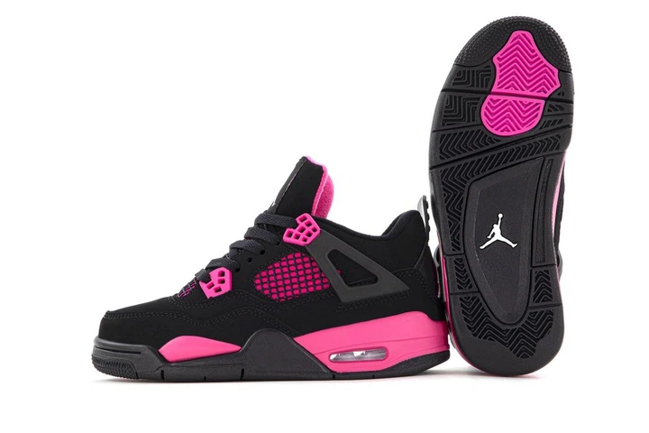 Кросівки жіночі Ni Jord 4 Black Neon Pink / Най Джор 4 чорні з рожевим 40 - зображення 6