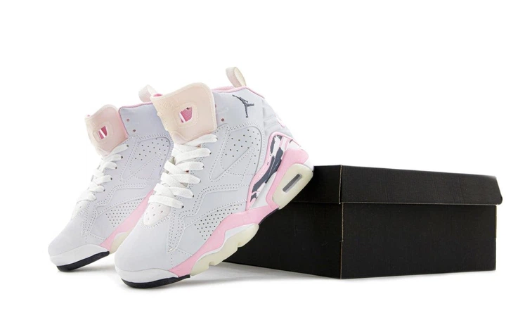 Кроссовки женские Ni Air Jord Jumpman MVP White Pink / кроссовки Най Джорд белые с розовым высокие 37 - изображение 3