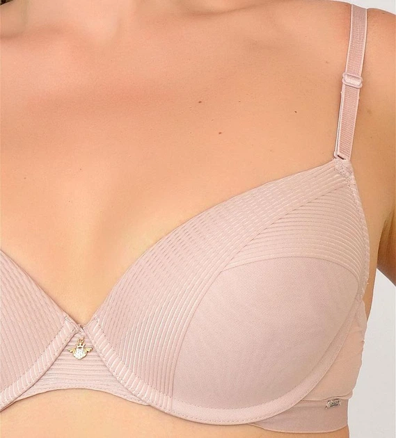 Комплект белья push-up и бразилианы 9373 Balaloum пудра 90D/2XL - изображение 2
