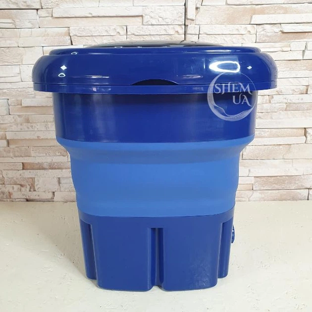 Стиральная машина мини складная 18 л Folding Washing Machine, портативная стиралка до 2 кг с отжимом для дома и путешествий, электрическая компактная стиральная машинка для носков, белья, мелких вещей Синяя, WM-2690-Blue - изображение 10