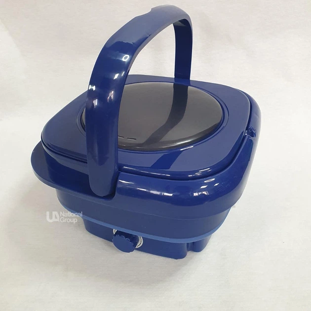 Стиральная машина мини складная портативная 18 л 50Вт Folding Washing Machine, компактная электрическая стиральная машина с отжимом и ручкой для стирки белья, носков, мелких вещей Синяя, WM-2690-Blue - изображение 12