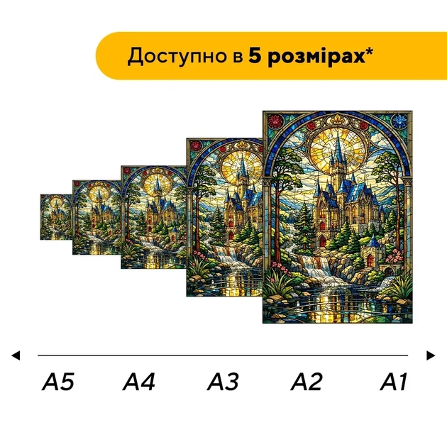 Дерев'яний фігурний пазл Ранковий Замок, А3, Картонна коробка 200 елементів - Фото 2 Дерев'яний фігурний пазл Ранковий Замок, А3, Картонна коробка 200 елементів - изображение 2