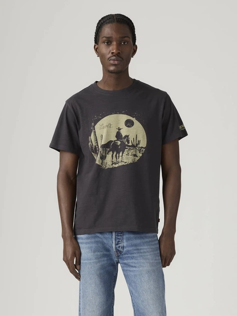 Футболка хлопковая длинная мужская Levi`s 624933482 2XL Серая (1161595759) - Фото 3 Футболка хлопковая длинная мужская Levi`s 624933482 2XL Серая (1161595759) - изображение 3