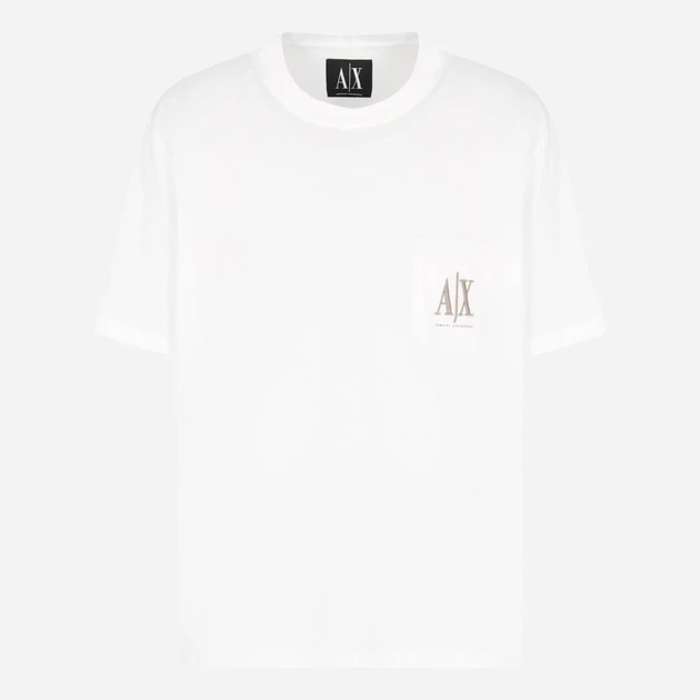 Футболка хлопковая длинная мужская Armani Exchange 904744743 XL Молочная (1161624681) - Фото 5 Футболка хлопковая длинная мужская Armani Exchange 904744743 XL Молочная (1161624681) - изображение 5