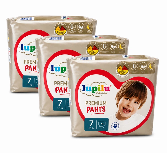 Підгузки-трусики Lupilu Premium Pants Розмір 7 (17+ кг) 84 шт набір 3 упаковки по 28 шт - Фото 1 Підгузки-трусики Lupilu Premium Pants Розмір 7 (17+ кг) 84 шт набір 3 упаковки по 28 шт - изображение 1