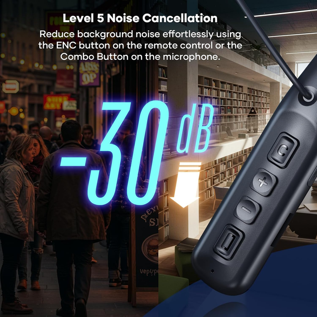 Беспроводной микрофон VidalKraft MIC10, ENC, аудиомикшер, In-Ear Monitor, USB-C/Lightning, Bluetooth, для стримов - изображение 8