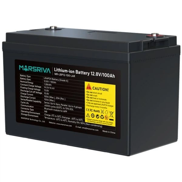 Аккумуляторная батарея MARSRIVA LiFePO4 12.8V/100Ah 1.28kWh для резервного питания (MR-LBP12-100-LAR) - изображение 3