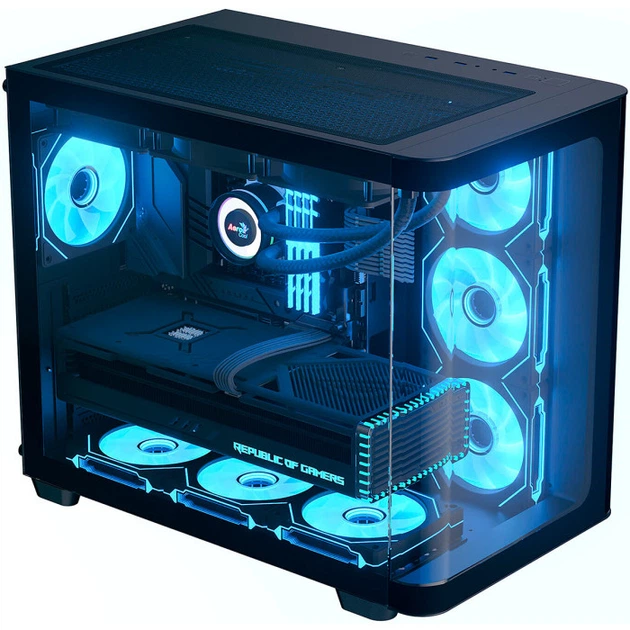 Корпус для ПК AeroCool P500C-G-BK-v1 Midi Tower без БП ATX/MicroATX/Mini-ITX 4x120 мм ARGB Black (ACCM-PN01043.11) - изображение 3