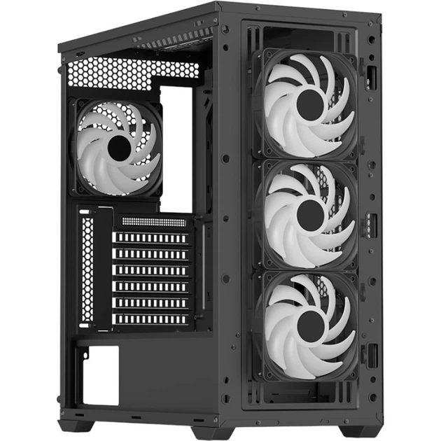 Корпус для ПК AeroCool D501A-G-BK-v2 Midi-Tower без БП ATX/MicroATX/Mini-ITX Black (ACCM-DS01043.11) - изображение 7