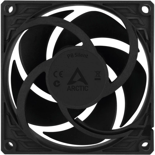 Вентилятор для корпусу Arctic P8 Silent 80 мм 1600 об/хв Fluid Dynamic Bearing Black (ACFAN00152A) - зображення 6