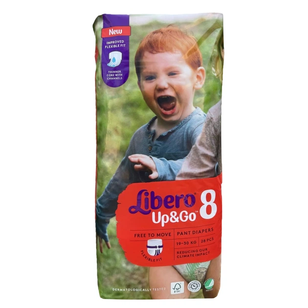 Подгузники-трусики Libero Up&Go 8 (19-30 кг), 28 шт - Фото 1 Подгузники-трусики Libero Up&Go 8 (19-30 кг), 28 шт - изображение 1