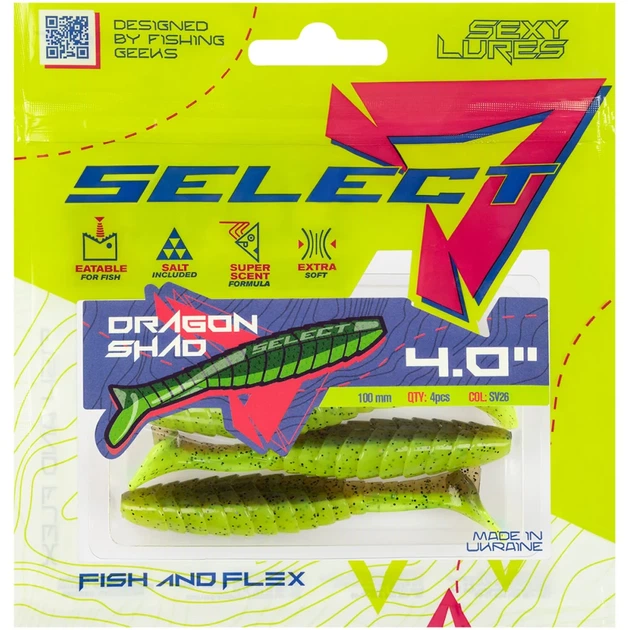 Силікон Select Dragon Shad 4" SV26 (4 шт/уп) - Фото 2 Силікон Select Dragon Shad 4" SV26 (4 шт/уп) - зображення 2