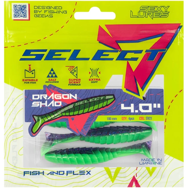 Силікон Select Dragon Shad 4" SV21 (4 шт/уп) - Фото 2 Силікон Select Dragon Shad 4" SV21 (4 шт/уп) - зображення 2
