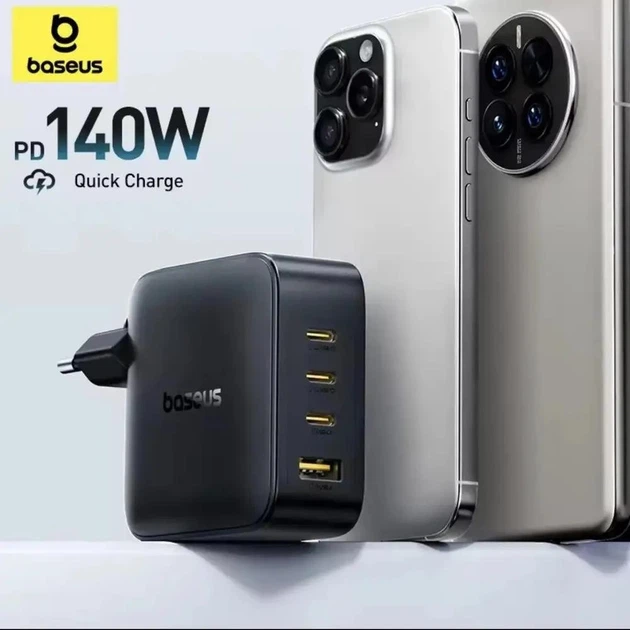 Мережевий зарядний пристрій Baseus EnerFill FE11 140W Black EU (E0121J00) - зображення 3