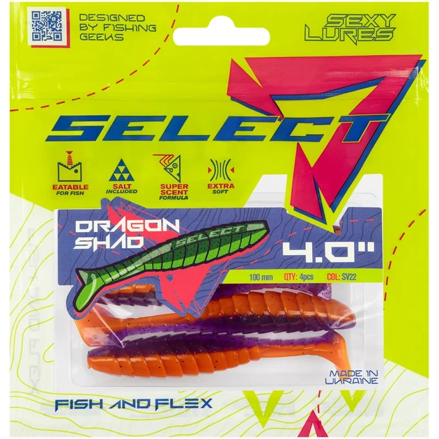 Силікон Select Dragon Shad 4" SV22 (4 шт/уп) - зображення 2