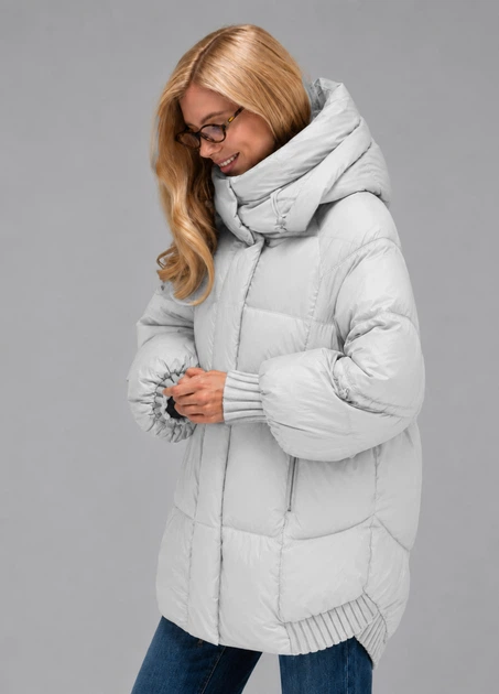 Жіночий пуховик куртка пальто з капюшоном зимовий Viva-Wear 662 M- L світло-сірий 662-33 - Фото 3 Жіночий пуховик куртка пальто з капюшоном зимовий Viva-Wear 662 M- L світло-сірий 662-33 - изображение 3