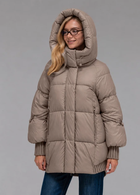 Жіночий пуховик куртка з капюшоном зимовий Viva-Wear 3575 M капучино 35753 - Фото 4 Жіночий пуховик куртка з капюшоном зимовий Viva-Wear 3575 M капучино 35753 - изображение 4