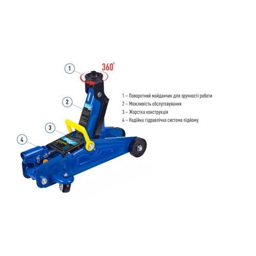 Домкрат Iron Hand IH-125300DP, підкатний, гідравлічний, 2т, min 125мм, max 300мм (IH-125300DP) Iron Hand IH-125300DP 1071739 - зображення 5